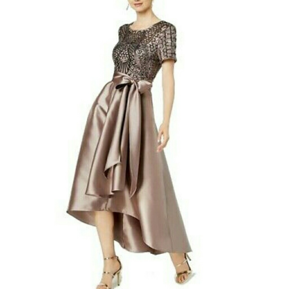 R&M Richards Beaded Lace Gown